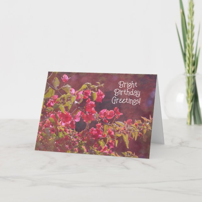 Carte d'art d'anniversaire Sunshine Pink Flowers (Devant)