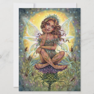 Carte d'art d'atterrissage de chardon Fairy Imagin