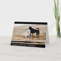 Carte d'art de chien - un chien remue sa queue