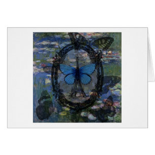 Carte d'art de collage de bleu français