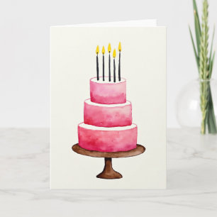 Carte d'art de gâteau rose superposé