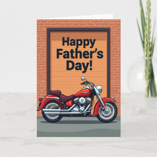 Carte d'art de la fête des pères moto