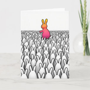 Carte d'art de lapin unique