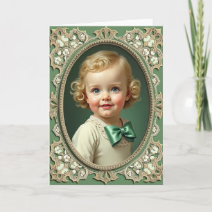 Carte d'art de portrait d'héritage pour tout-petit