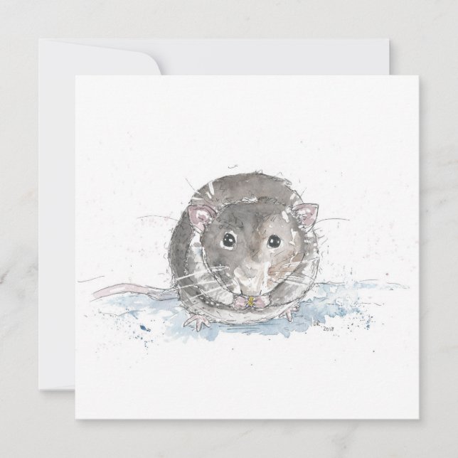 carte d'art de rat carré (Devant)