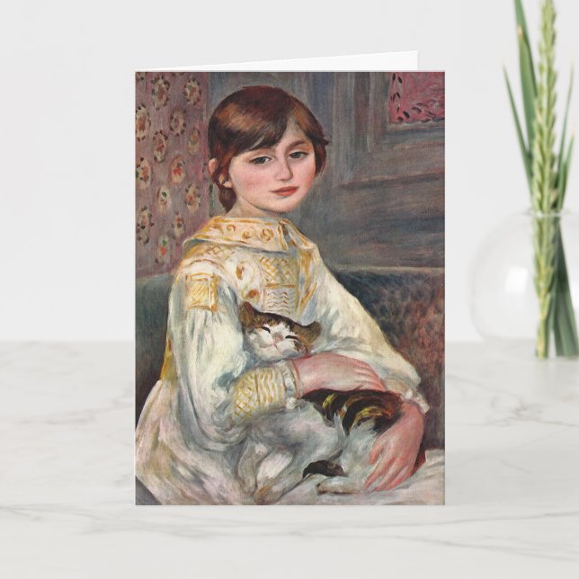 Carte d'art de Renoir : Mlle. Julie Manet avec le (Devant)