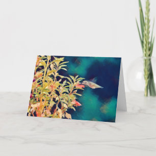 Carte d'art de style Abstrait Hummingbird Flowers