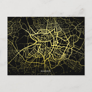 Carte d'art de style or Madrid