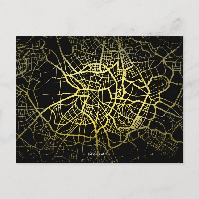 Carte d'art de style or Madrid (Devant)