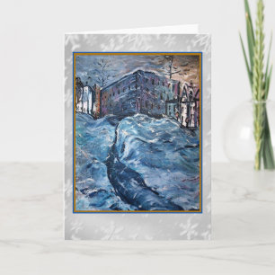 Carte d'art de tempête de neige de ville