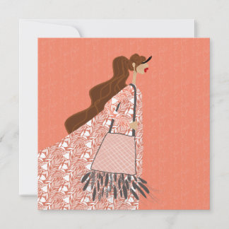 Carte d'art d'illustration de look boho d'été indi