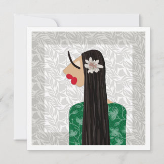 Carte d'art d'illustration de mode Trendy Girl 1b