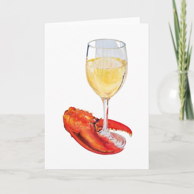 Carte d'art du homard et du vin (Devant)