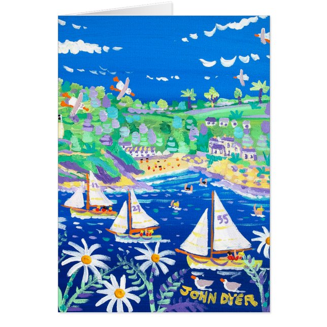 Carte d'art emballant en bas de la rivière Fowey (Devant)