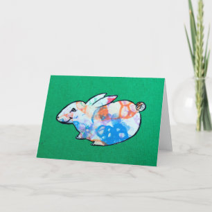 Carte d'art encadrée de lapin de Pâques