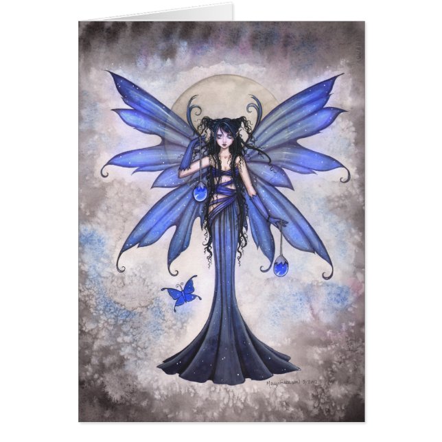 Carte d'Art Fairy Bleu par Molly Harrison (Devant)