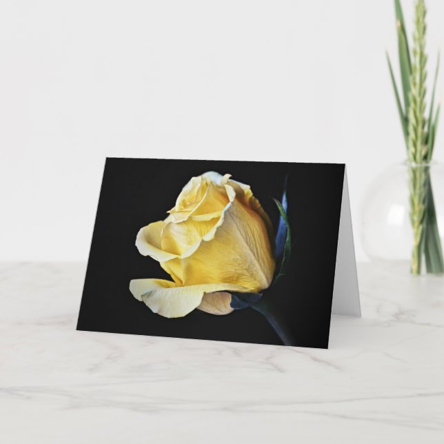 Carte d'art Fleur Rose Jaune Crème (Devant)