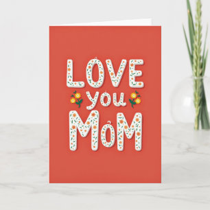 Carte d'art florale pour maman que j'aime