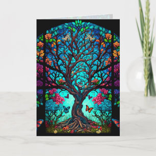Carte d'art graphique de l'arbre de vie