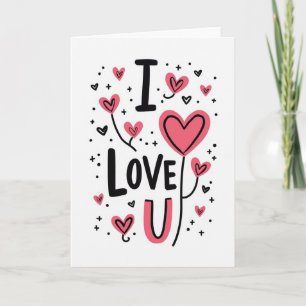 Carte d'art graphique I Love U