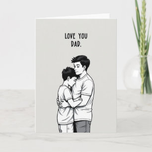 Carte d'art minimaliste « Je t'aime papa »