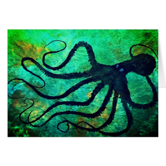 Carte d'art Octopus d'Amy - 7" x 5" (Devant horizontal)