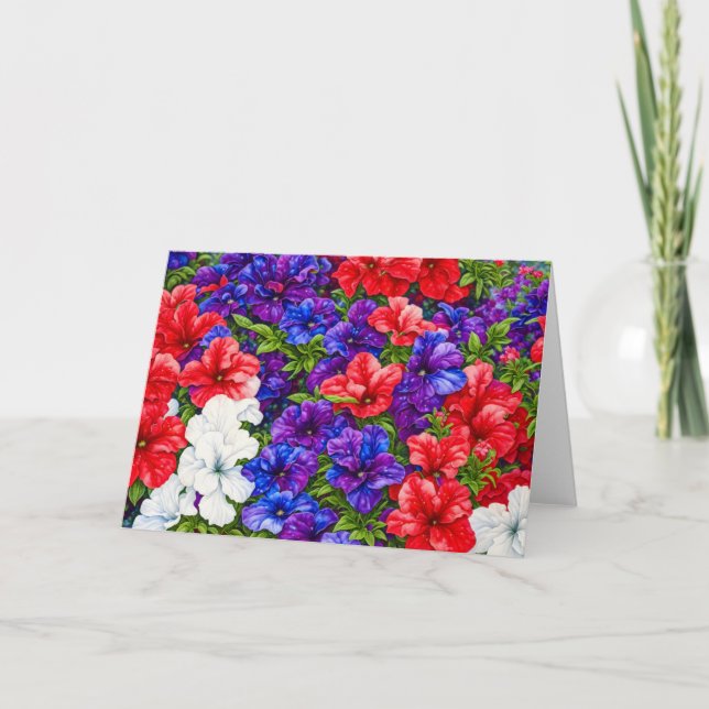 Carte d'art patriotique rouge, blanc et bleu (Devant)