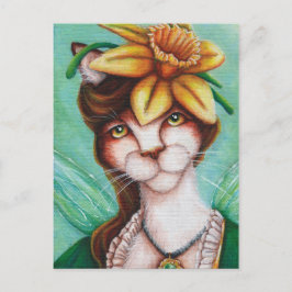 Carte d'art pour chats de fleur de jonquille