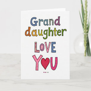 Carte d'art pour petite-fille Je t'aime