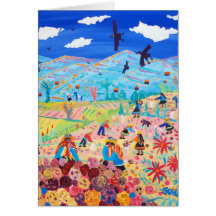 Carte d'art : Récolteuses andines de pomme de