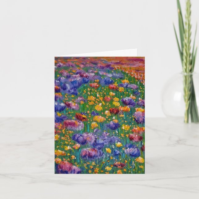 Carte d'art "Rêves peints" Fleurs amicales! (Devant)