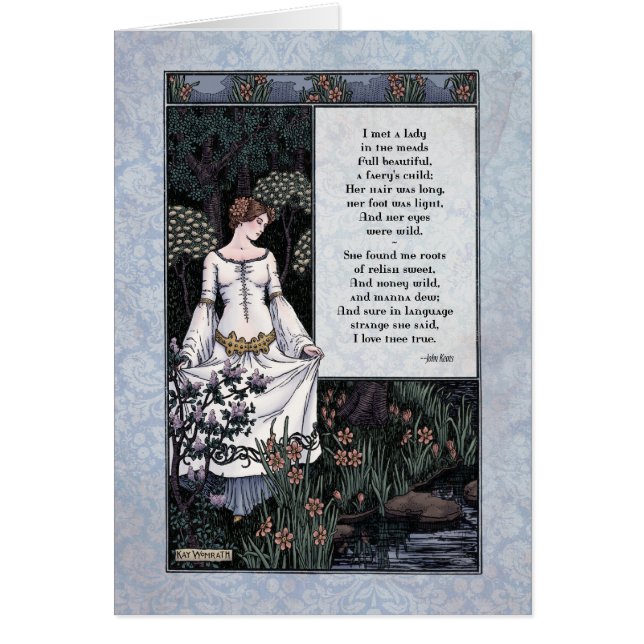 Carte d'art victorienne Keats "La Belle Dame" (Devant)