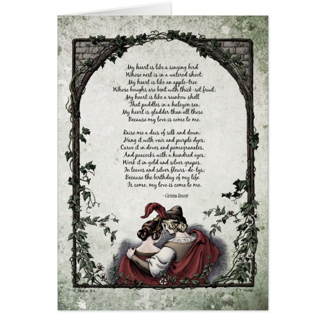 Carte d'art victorienne Rossetti "Love" (Devant)