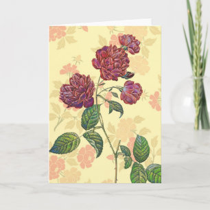 Carte d'art vintage Magenta Rose