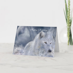 Carte d'art White Wolf Holiday