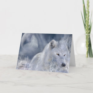 Carte d'art Wolf blanc