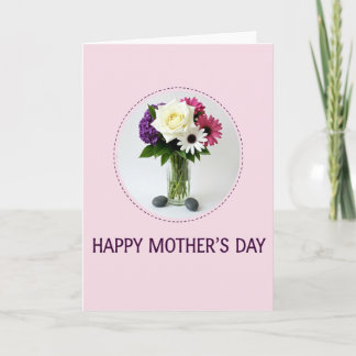 Carte Dashed Border Floral Card