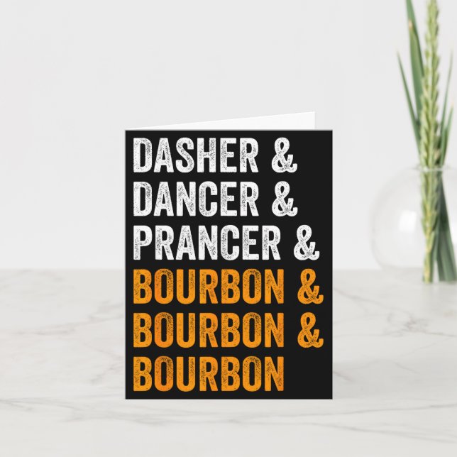 Carte Dasher Dancer Prancer Bourbon Christmas Funny Holi (Devant)