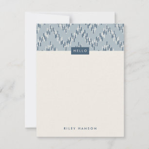 Carte Dashing Boho Ikat Zig Zag Papeterie - Bleu