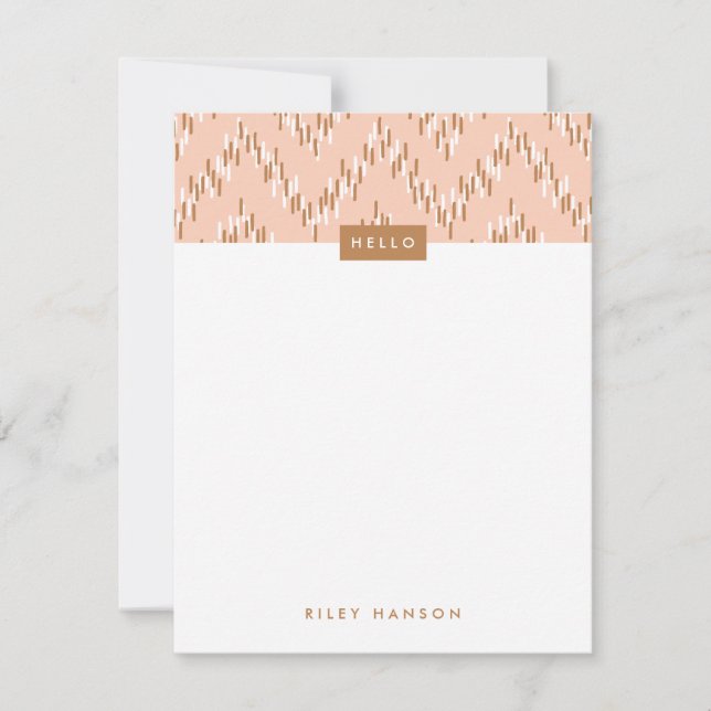 Carte Dashing Boho Ikat Zig Zag Papeterie - Orange (Devant)