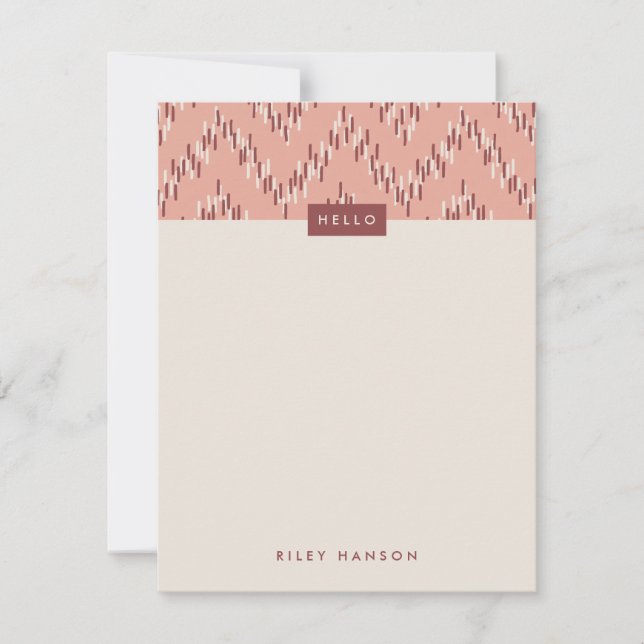 Carte Dashing Boho Ikat Zig Zag Papeterie - Rouge (Devant)
