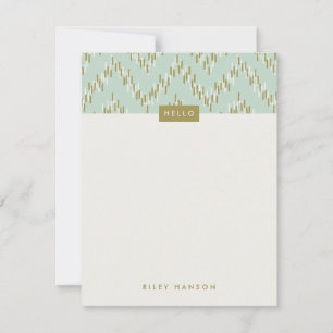 Carte Dashing Boho Ikat Zig Zag Papeterie - Vert