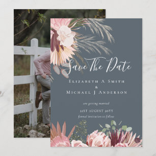 Carte DATES DE SAUVEGARDE PHOTO MODERNE - Pampas Grass B