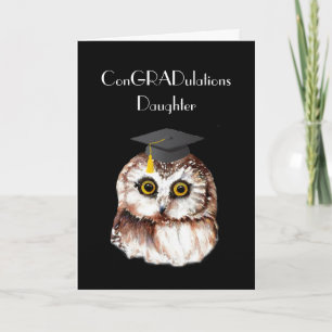 Carte Daughter Graduation Congratulations Cute Wise Owl