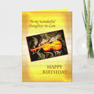Carte Daughter-in-law birthday card with a violin