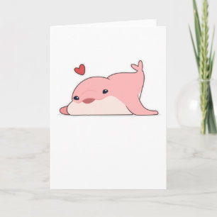 Carte Dauphin à l'amour avec cœur
