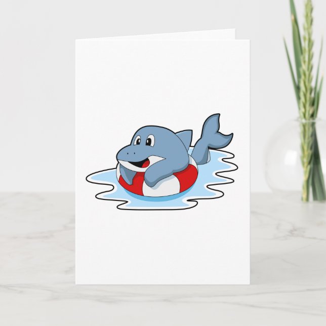Carte Dauphin à Nager avec un bouée.PNG (Devant)