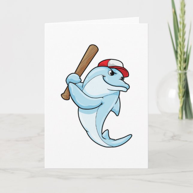 Carte Dauphin au baseball en tant que batteur (Devant)