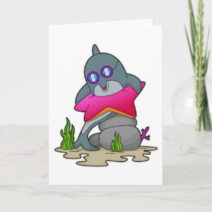 Carte Dauphin avec des lunettes
