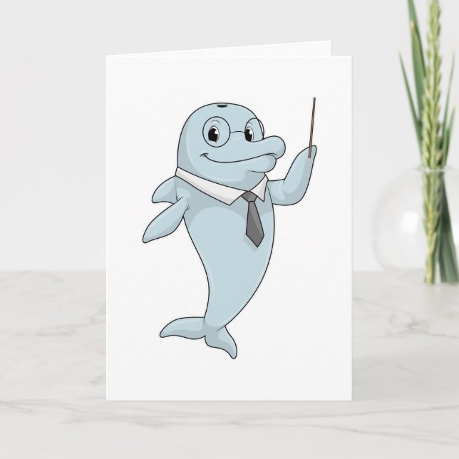 Carte Dauphin comme enseignant avec un pointeur (Devant)